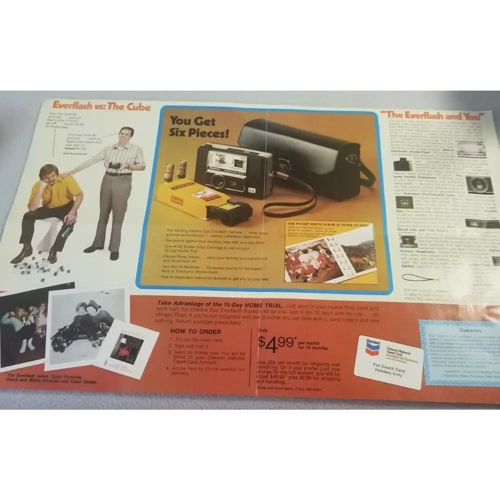 Vintage Kodak Keystone Everflash Camera Brochure Advertising Poster 70's
